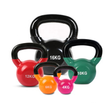 Plastic Dipping Vinyl Coated Solid Cast Iron Steel Home Gym Weight Strength Trainning Kettlebell
